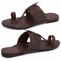 Handmade Leather Sandals | Vintage Kolhapuri Chappal Ethnic Slides Flat Slippers Indian Footwear product logo