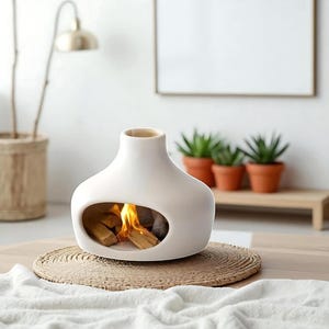 Handmade Ceramic Chimney Incense Burner – Modern Ash Catcher for Cones, Smudge Sticks & Energy Cleansing Rituals