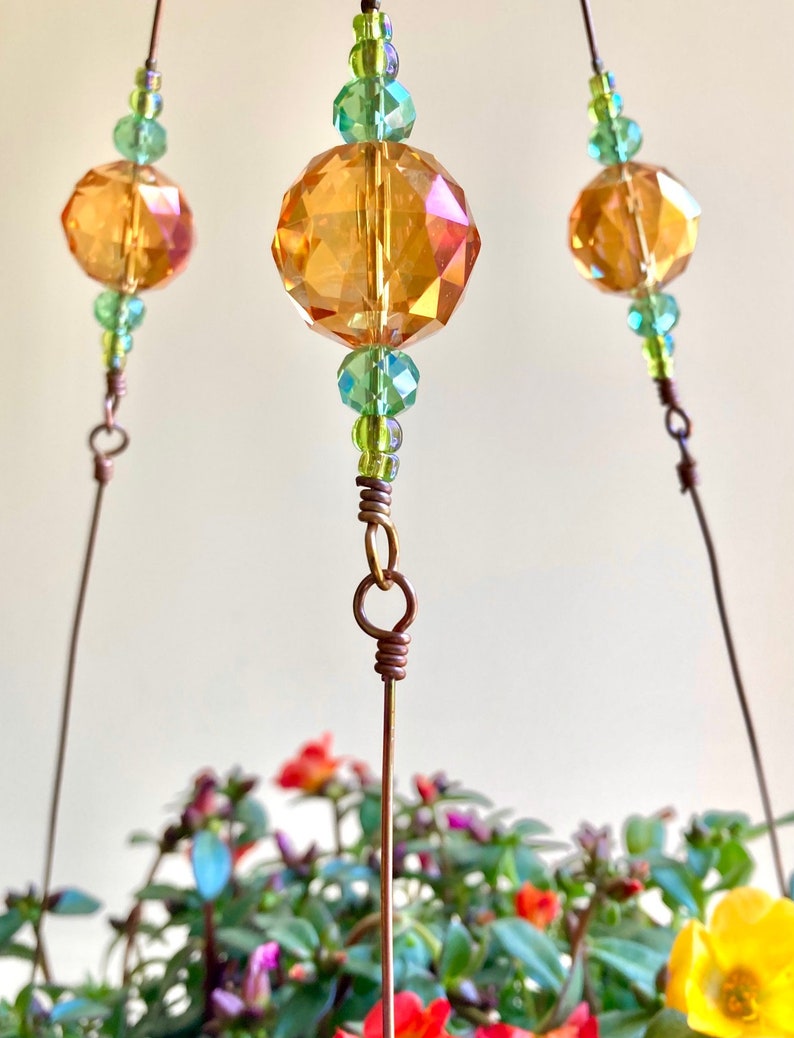 Nova Beaded Copper Wire Plant Hanger Etsy