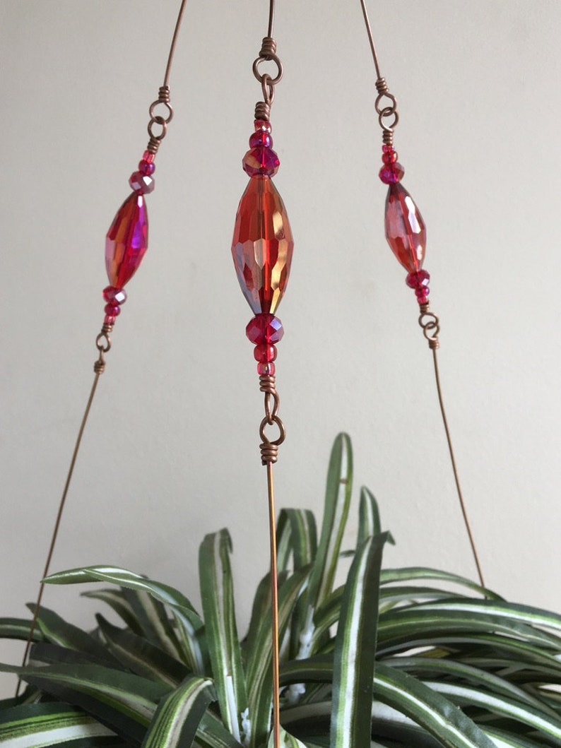 Venus Beaded Copper Wire Plant Hanger Etsy
