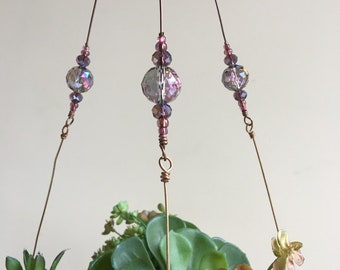 Starlight Beaded Copper Wire Plant Hanger