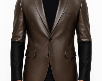 Blazer gótico rockero para hombre – Chaqueta de cuero gris Ghost Papa Emeritus / Traje de escenario negro plateado, disfraz de concierto, regalo para él (real/sintético)