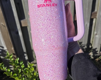 Custom Pink Glitter Stanley Tumbler