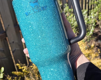Teal Glitter Custom Stanley Tumbler