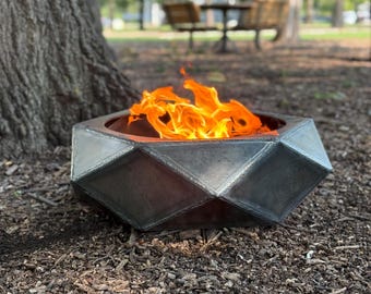 Modern Steel Fire Pit: Wood-Burning or Gas - Made in USA