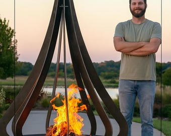 XXL Wood-Burning Fire Pit: 6'4" Tall, Made in USA