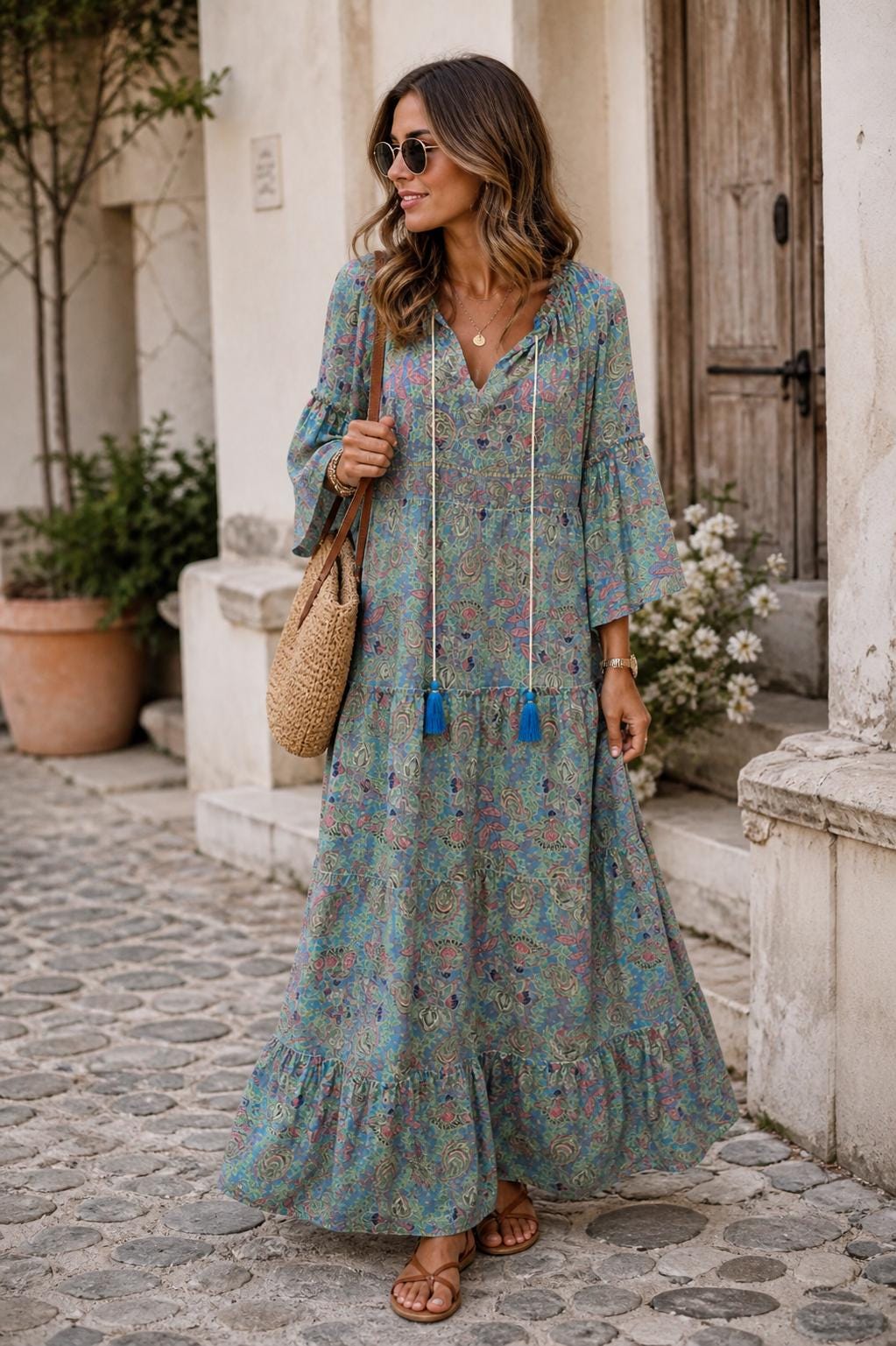 Maxi Dress Silk Turquoise - Etsy