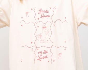 Comfort Colors® Auntie Goose on the Loose Shirt Pregnancy Announcement Tee Funny Goose Lover Gift for Aunt Auntie Gift Pregnancy Reveal