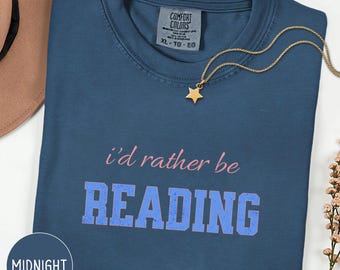 Camiseta "Prefiero leer", colores reconfortantes, regalo para ella, camiseta para amantes de los libros, camiseta para ratones de biblioteca, mercancía literaria, regalo para mujeres que leen.