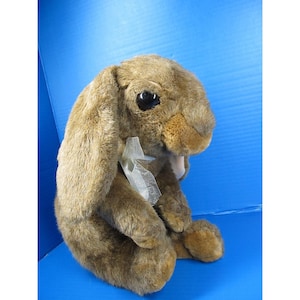 Vtg Commonwealth Floppy Ear Brown Bunny Rabbit Stuffed Plush 17" Realistic 2001