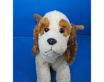 Toys R Us Animal Alley Cocker Spaniel Dog Purse Brown /White Puppy Dog Purse 10"