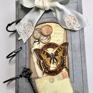 Memory Album Scrapbook, Photo Album, Handmade, One-of-a-Kind, Scrapbook, Mini Album, Vintage Look, Journal