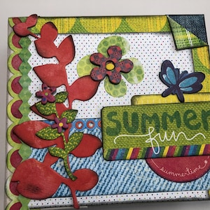 Summer Fun Memory Album Scrapbook, Photo Album, Handmade, One-of-a-Kind, Scrapbook, Mini Album, Journal