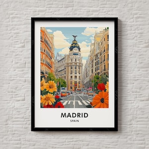 Madrid Travel Print – Retro Travel Poster Inspired by Spanish Charm and City Culture – Birthday Gift Ideas – Instant Download Print - #119