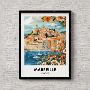 Marseille Travel Print – Boho Wall Art of Colorful Marseille Streets for Home – French Seaside Decor – Digital Download Poster - #124
