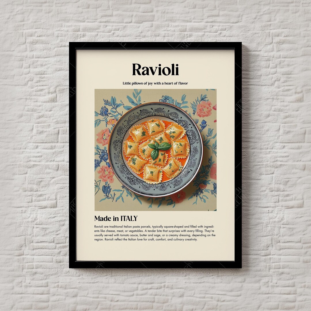 Ravioli Print – Italian Pasta Art for Kitchen or Dining Room Wall ...