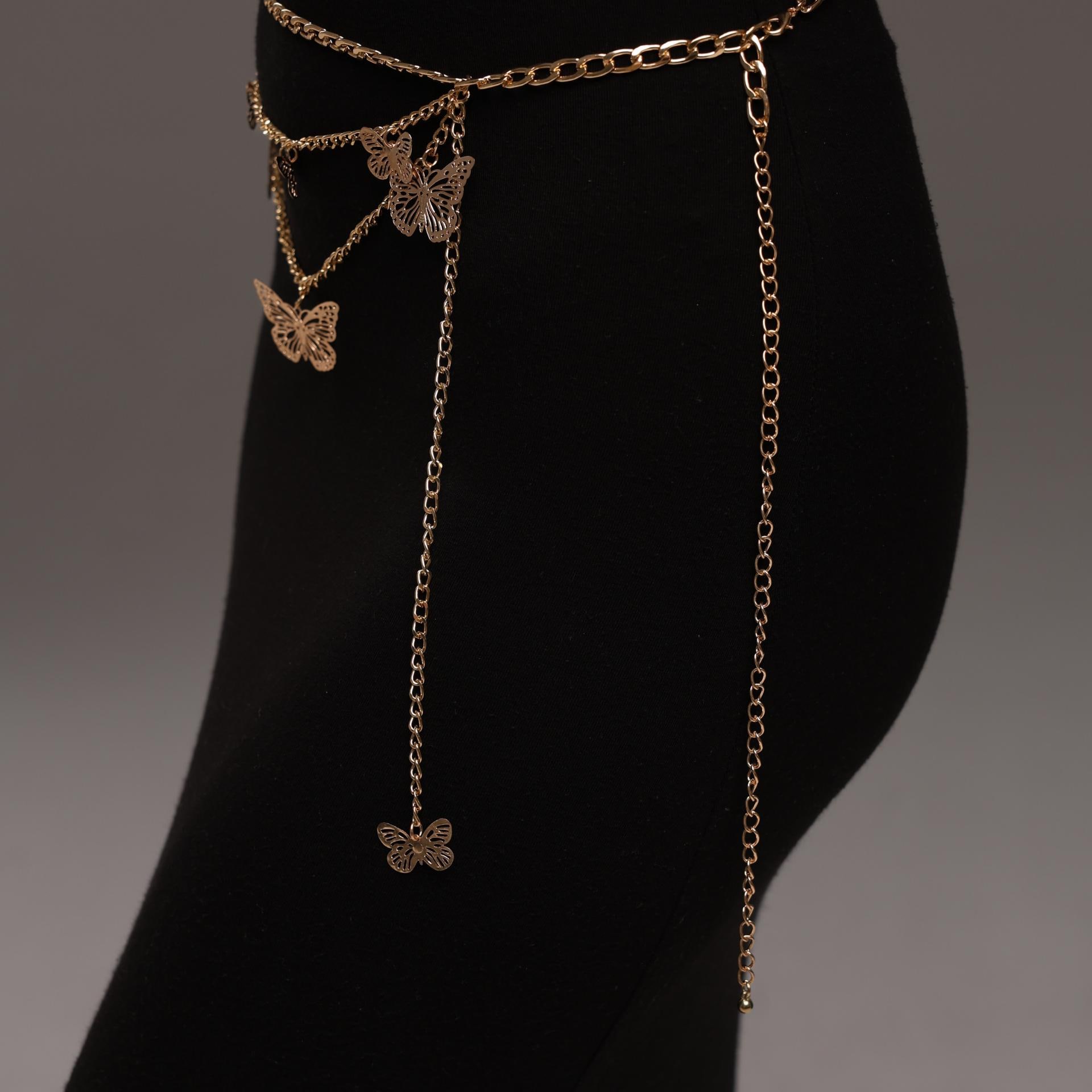 Butterfly Chain Belt, Gold Butterfly Belt, Rhinestone  display picture 3