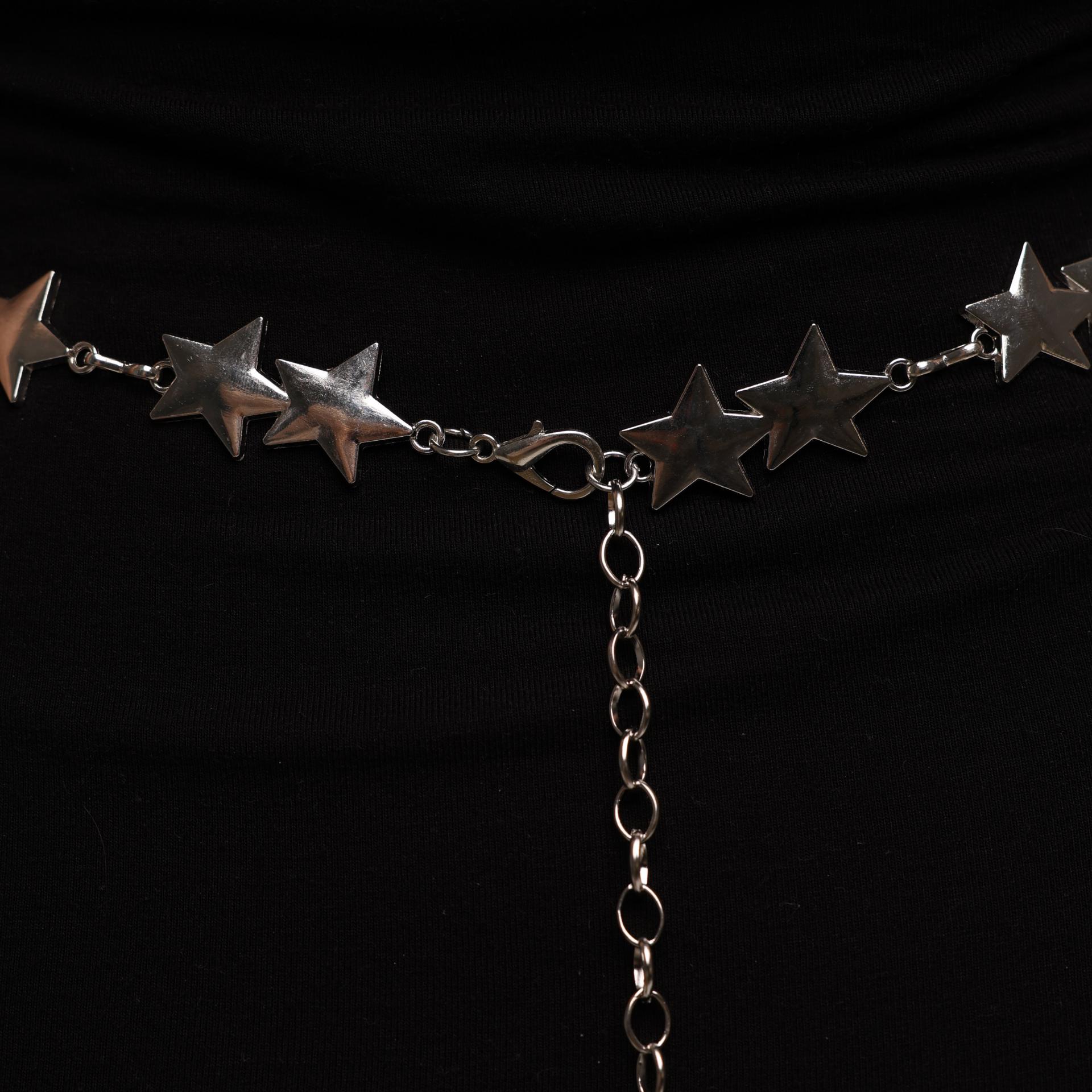 Star Chain Belt, Silver Chain Belt, Belly Chain Belt, Dress 