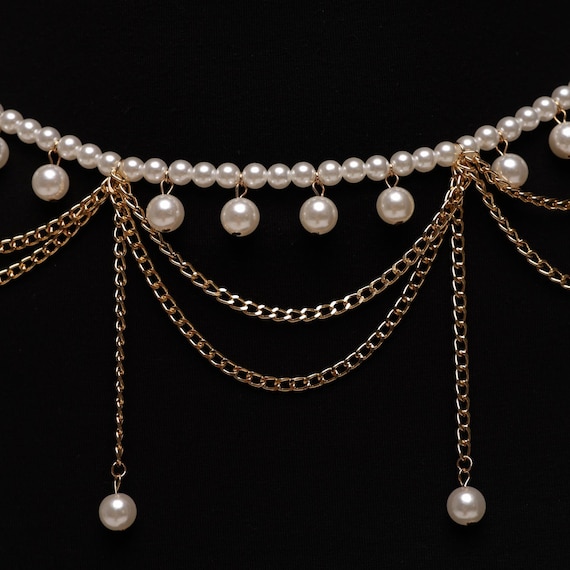 Pearl Waist Chain, Pearl Belly Chain, Pearl Body Jewelry  display picture 1