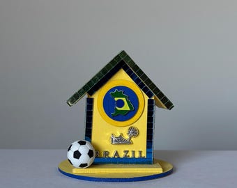 Decoración de fútbol de Brasil, decoración para el hogar de los aficionados brasileños, exhibición de fútbol, Copa Mundial 2026