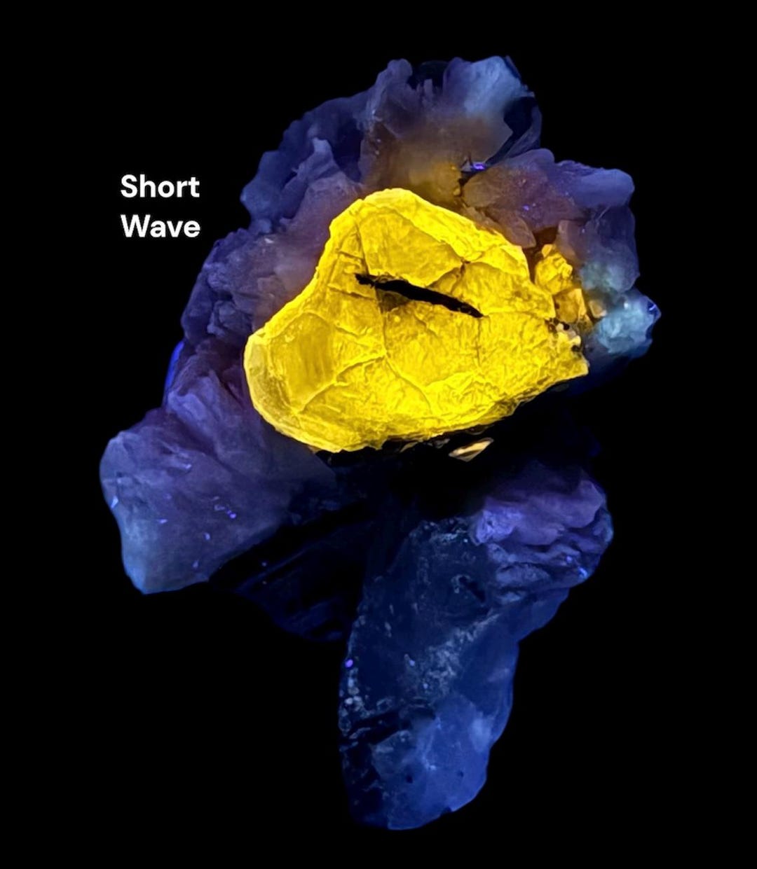 Fluorescent Apatite Crystal on Matrix – Black Tourmaline & Albite ...
