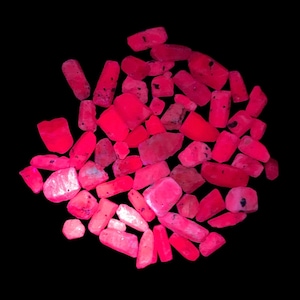 205 CTs Raw Fluorescent Ruby Crystal Specimen | Natural Rough Ruby Stone | Collector Grade Mineral
