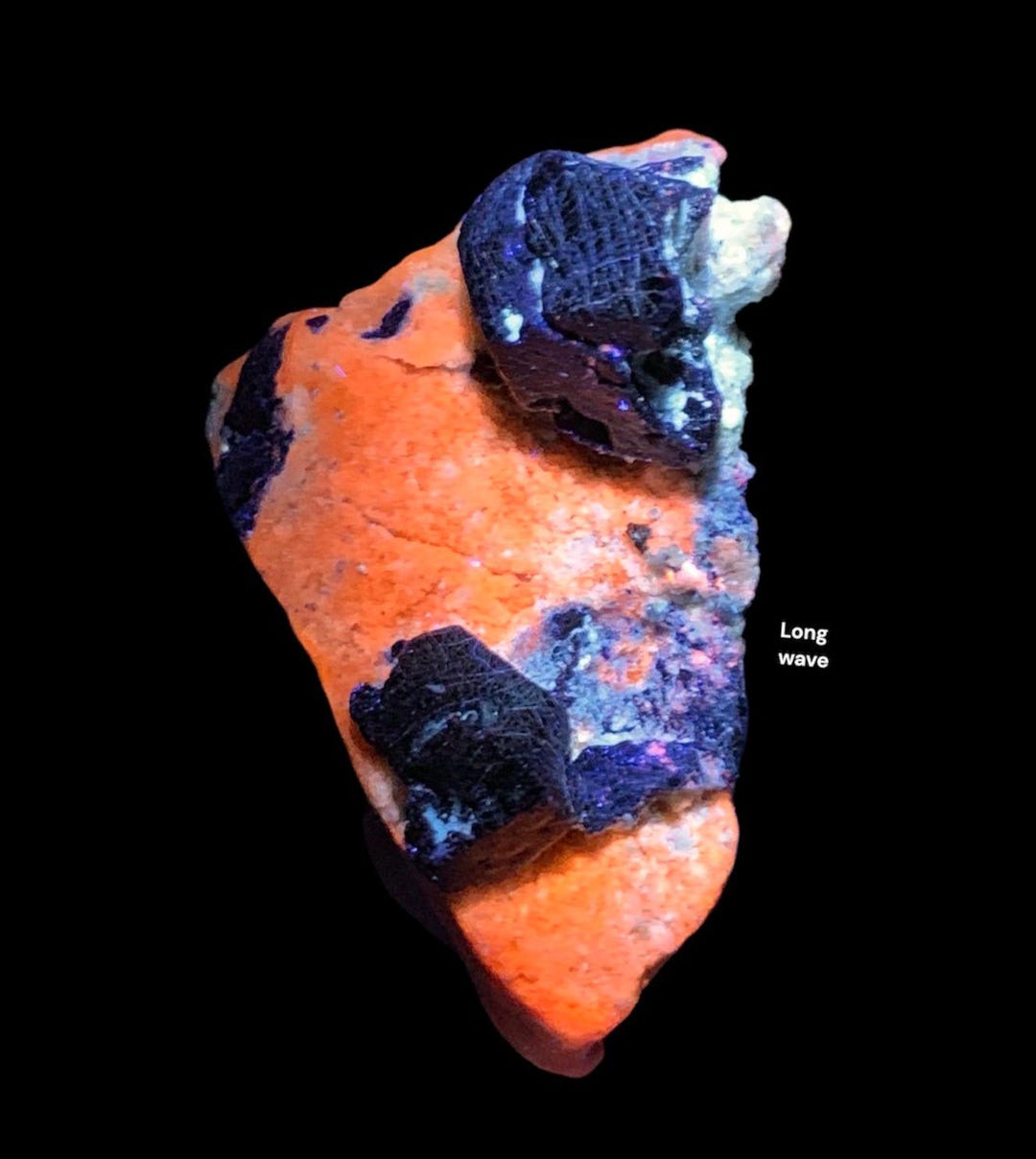 Natural Fluorescent Blue Lazurite Crystal on Matrix Specimen, Rare ...