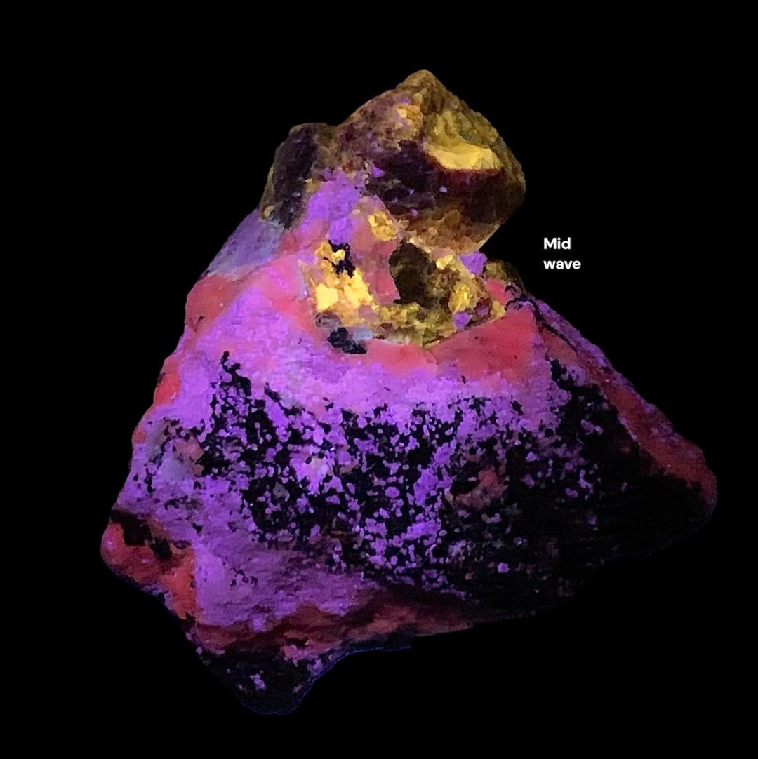 86 Gram Gorgeous Rare Fluorescent Natural Red Zircon Crystal on Matrix ...