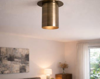 Handcrafted Brass Ceiling Spot Light | Modern Mid-Century Flush Mount