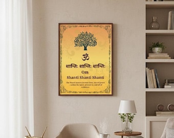 Om Shanti Poster | Minimalist Yoga Print (Digital Download)