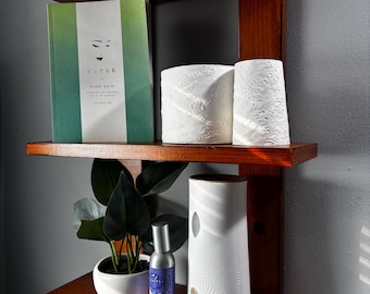 Handmade Solid Wood Wall Shelf - Modern Floating Design