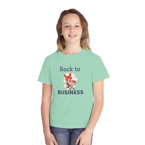 Back to Business Youth Midweight Tee, Funny Kids T-Shirt, Back to School Outfit, Gift for Students, Creative Design Shirt