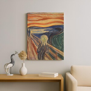 Edvard Munch, The Scream Canvas Print, Iconic Expressionist Masterpiece for Bold, Emotional, and Striking Home or Office Wall Décor, Canvas.