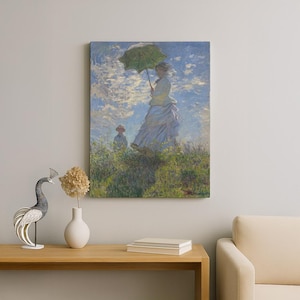 Claude Monet, Woman with a Parasol Canvas Print, Elegant Impressionist Masterpiece for Timeless, Home or Office Wall Décor, Canvas Decor.
