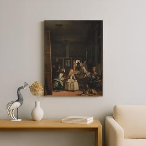 Diego Velázquez, Las Meninas Canvas Print, Iconic Baroque Masterpiece for Sophisticated and Historic Home or Office Wall Décor, Decor.