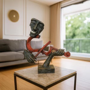 Abstract Violinist Sculpture, Modern Musician Home Decor, Artistic Resin Statue for Living, Office Decor, Music Lover Gift, Home Decor.
