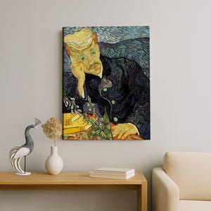 ヴィンセント・ファン・ゴッホ ガシェ博士の肖像画キャンバスプリント、ゴッホキャンバスウォールアート、有名なヴィンセントファンゴッホキャンバス、壁装飾、室内装飾。