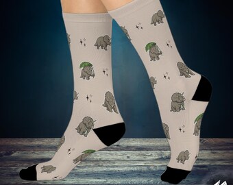 Triceratops Socks - Dinosaur Cushioned Crew Socks