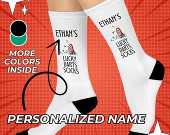 Personalized Darts Socks, Custom Text Gift