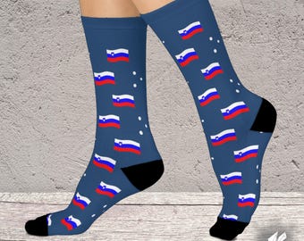 Slowenien Socken - Country Themed gepolsterte Crew Socken