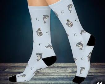 Dolphin Socks - Marine Mammal Cushioned Crew Socks