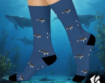 Humpback Whale Cushioned Crew Socks: Ocean Lover Gift