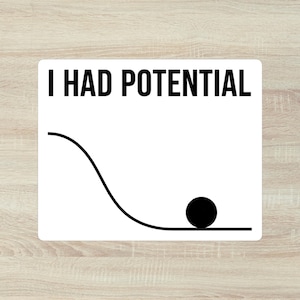 I Had Potential Sticker - Funny Sarcastic Anti Motivation Minimalist Quote Introvert Humor Relatable Joke Gift Stickers