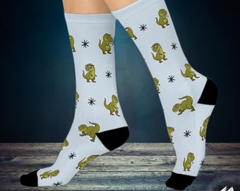 T-Rex Socks - Dinosaur Cushioned Crew Socks