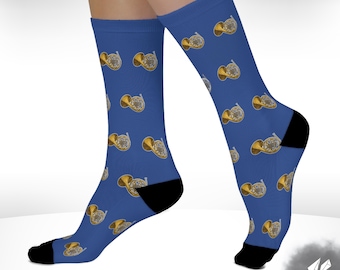 French Horn Socks - Brass Instrument Cushioned Crew Socks