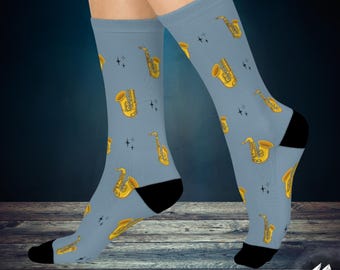 Saxophone Socks - Musician Cushioned Crew Socks