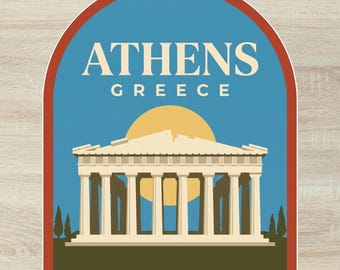 Athens Greece Sticker - Travel Landmark Souvenir Stickers