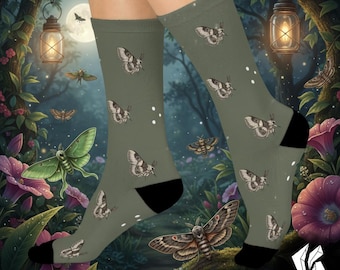 Moth Cushioned Crew Socks: Entomology Gift