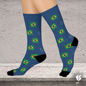 Brazil Socks - Country Themed Cushioned Crew Socks