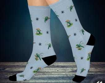 Dragonfly Socks - Insect Cushioned Crew Socks